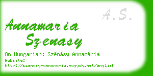 annamaria szenasy business card
