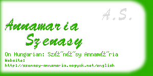 annamaria szenasy business card